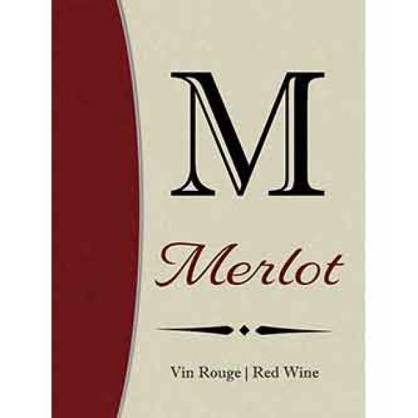 Peel and Stick Labels MERLOT Adhesive Wine Bottle Labels 30-Pack Red Wine 