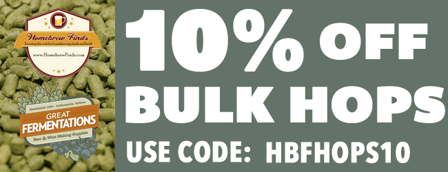 Homebrew Finds 10% Off Bulk Hops