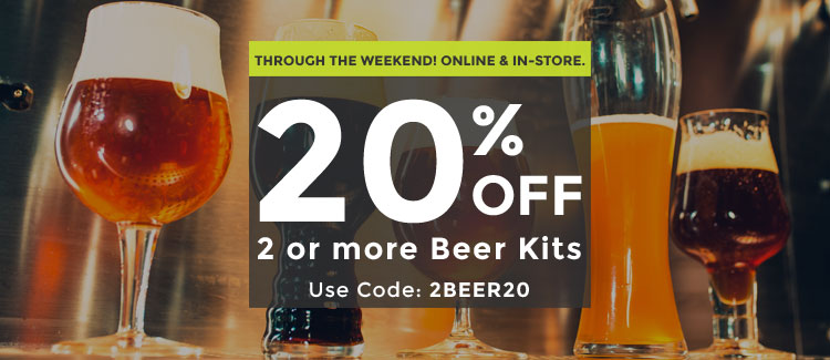 20% OFF Two or More Beer Kits